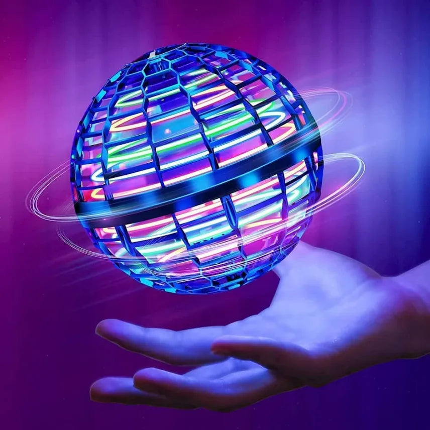 NEEYATI USB Rechargeable Flying Spinner Ball Toy with RGB Lights | 360° Rotating Boomerang Flying Ball | Hand Controlle