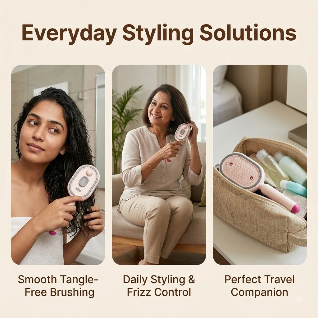 3 In 1 Scalp Spa Rechargeable Hair Spray Comb (Pack of 1)