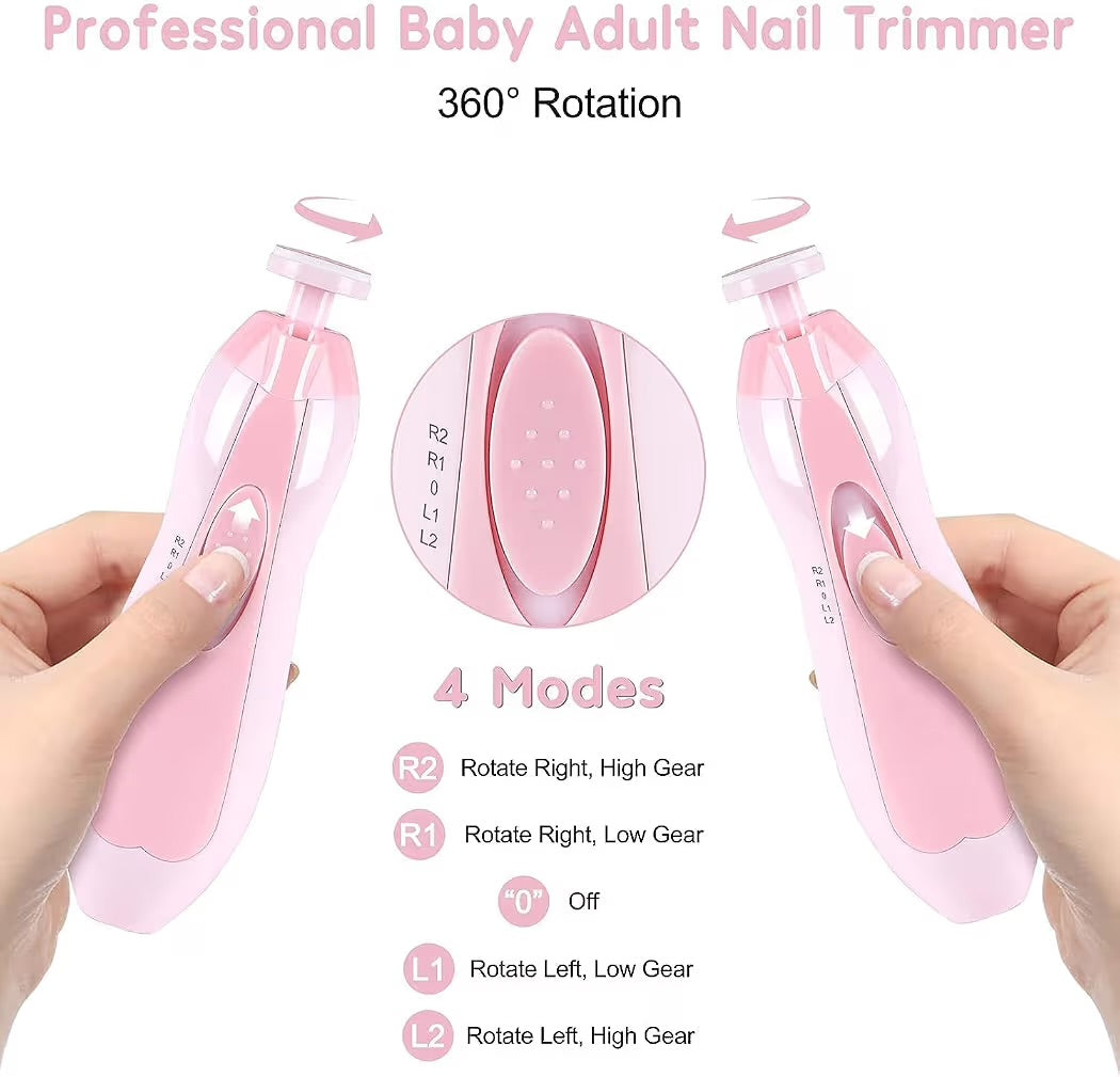 Baby Nail Cutter with LED Light | Electric Nail File for Newborns