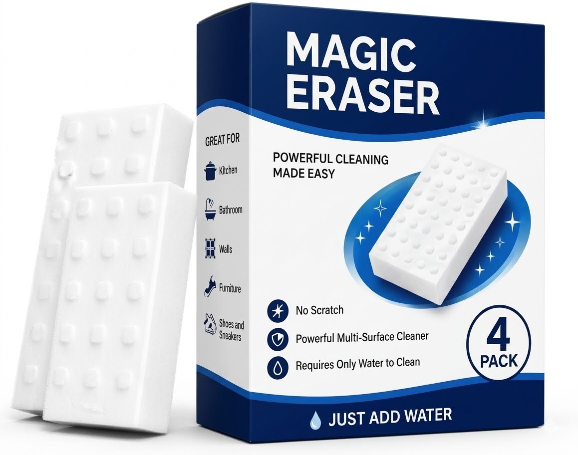Magic Eraser Sponge – Pack of 4 🧽✨
