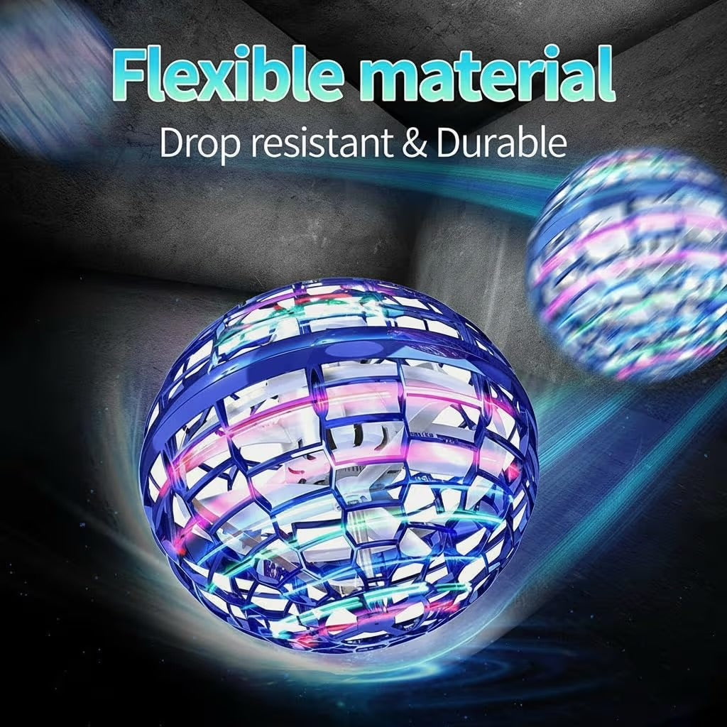 NEEYATI USB Rechargeable Flying Spinner Ball Toy with RGB Lights | 360° Rotating Boomerang Flying Ball | Hand Controlle