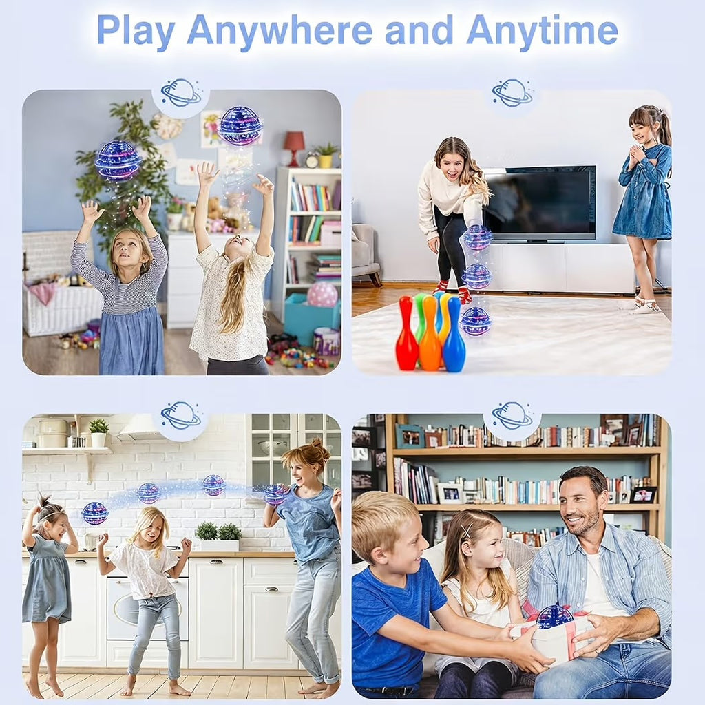 NEEYATI USB Rechargeable Flying Spinner Ball Toy with RGB Lights | 360° Rotating Boomerang Flying Ball | Hand Controlle