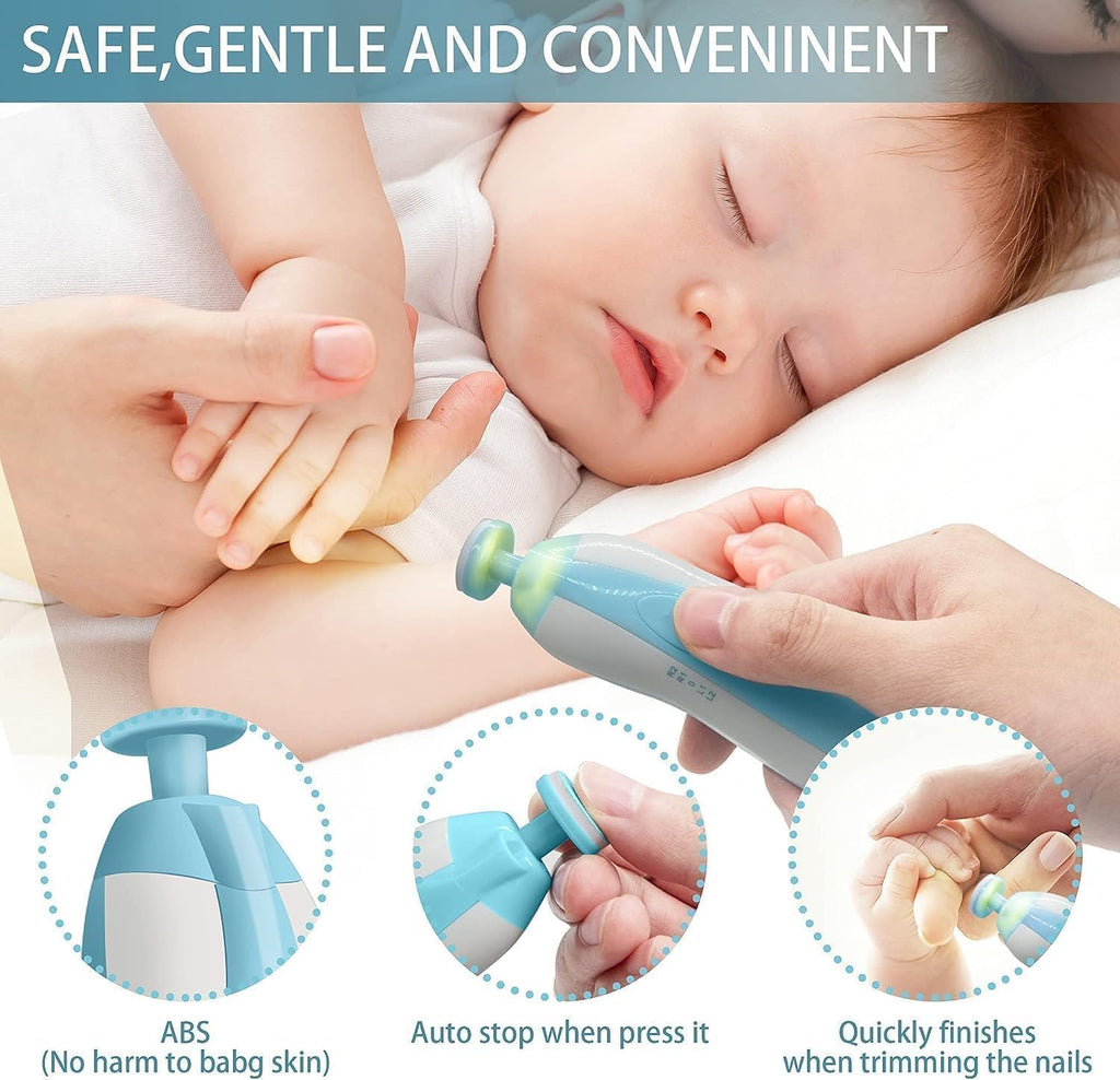 Baby Nail Cutter with LED Light | Electric Nail File for Newborns
