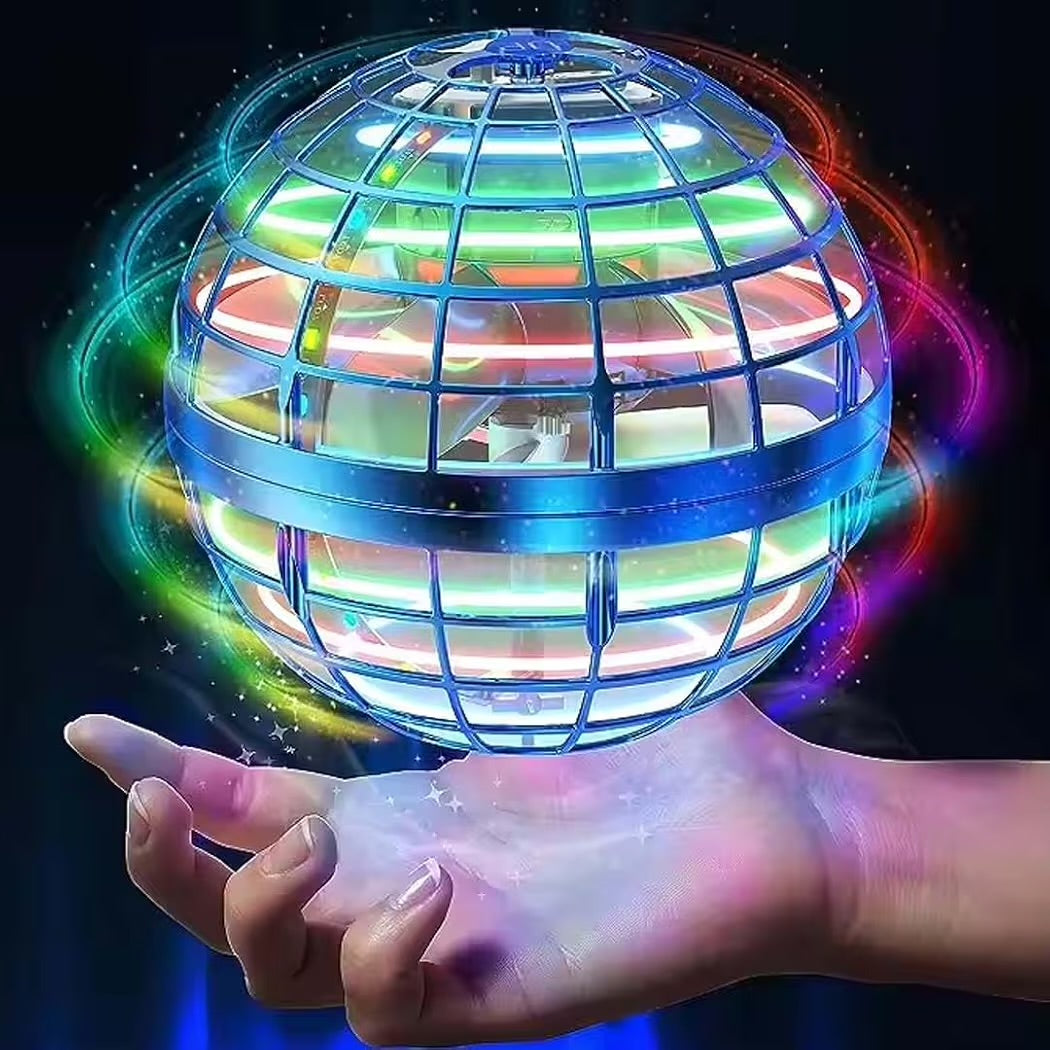 NEEYATI USB Rechargeable Flying Spinner Ball Toy with RGB Lights | 360° Rotating Boomerang Flying Ball | Hand Controlle