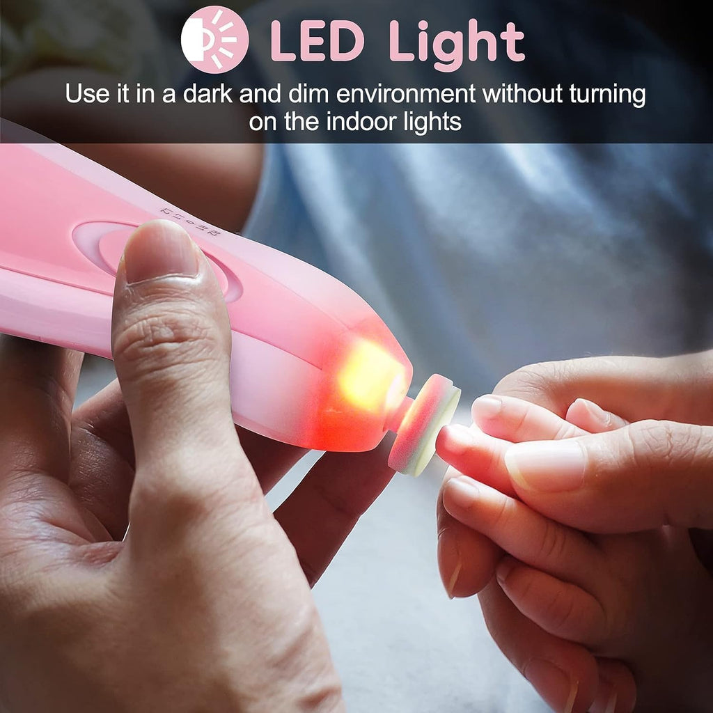 Baby Nail Cutter with LED Light | Electric Nail File for Newborns