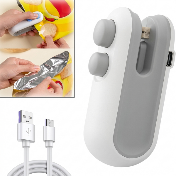 2-in-1 Mini USB Rechargeable Heat Bag Sealer & Cutter for Food Storage