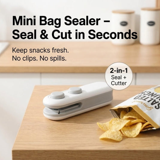 2-in-1 Mini USB Rechargeable Heat Bag Sealer & Cutter for Food Storage